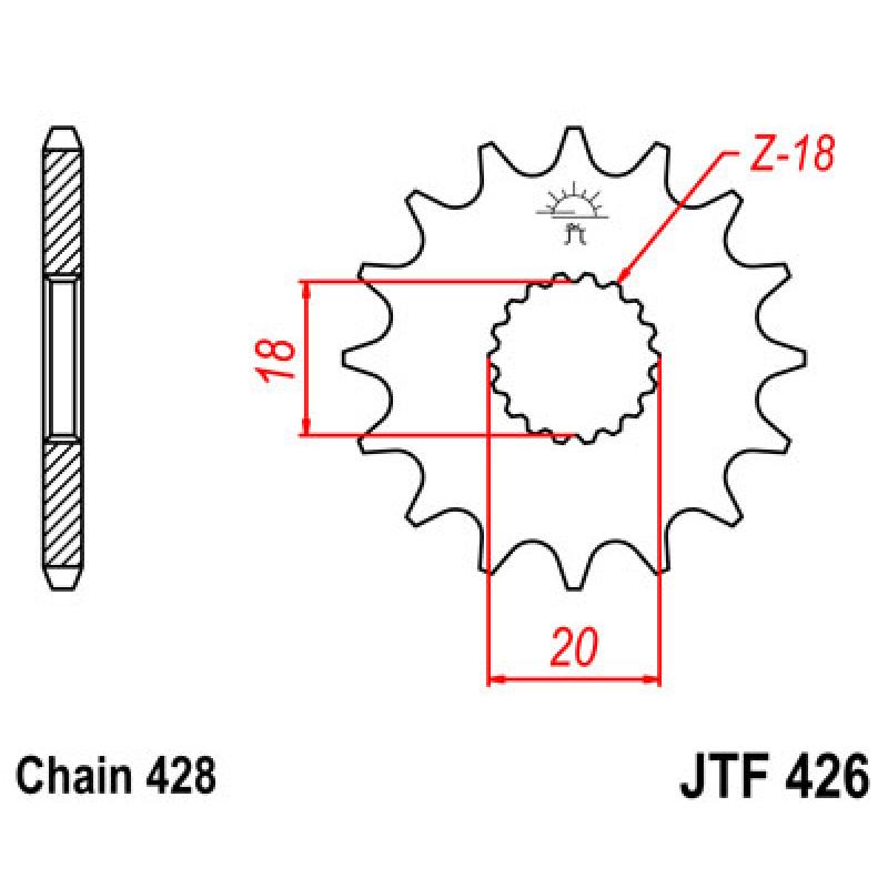 Купить Звездочка передняя JT Sprockets (шаг 428 ) JT JTF426